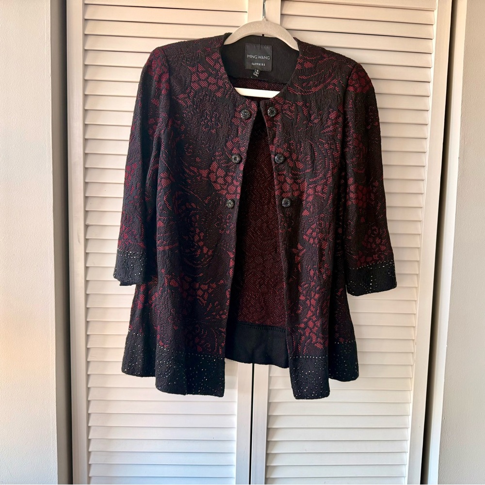 Ming Wang Sapphire Collection Textured Knit Jacket – Size Small